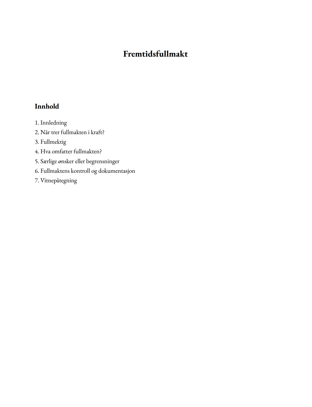 Fremtidsfullmakt