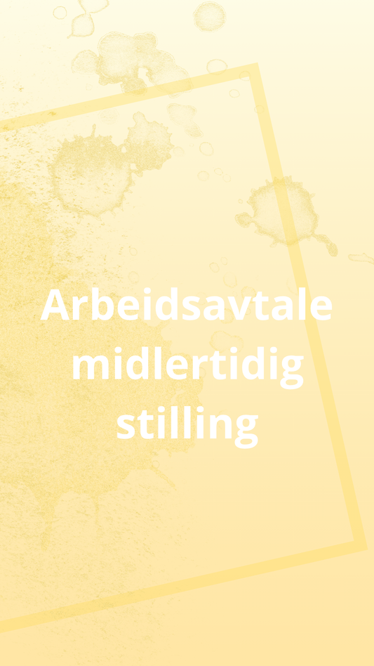 Arbeidsavtale midlertidig stilling