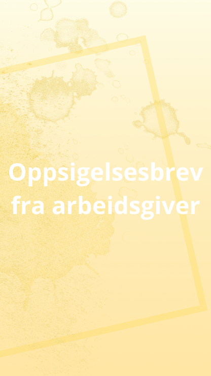 Oppsigelsesbrev fra arbeidsgiver