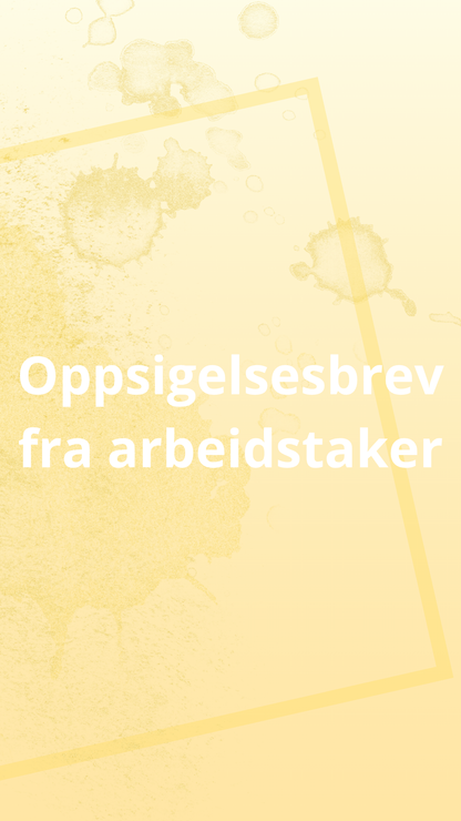 Oppsigelsesbrev fra arbeidstaker