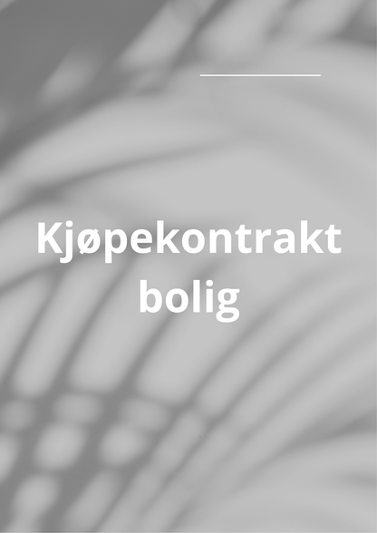 Kjøpekontrakt for bolig