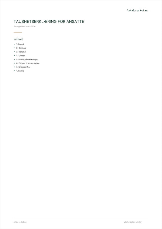 Familiepakke for ektefeller — forside med innholdsfortegnelse