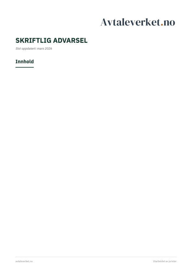 Advarsel til ansatt - forsidebilde