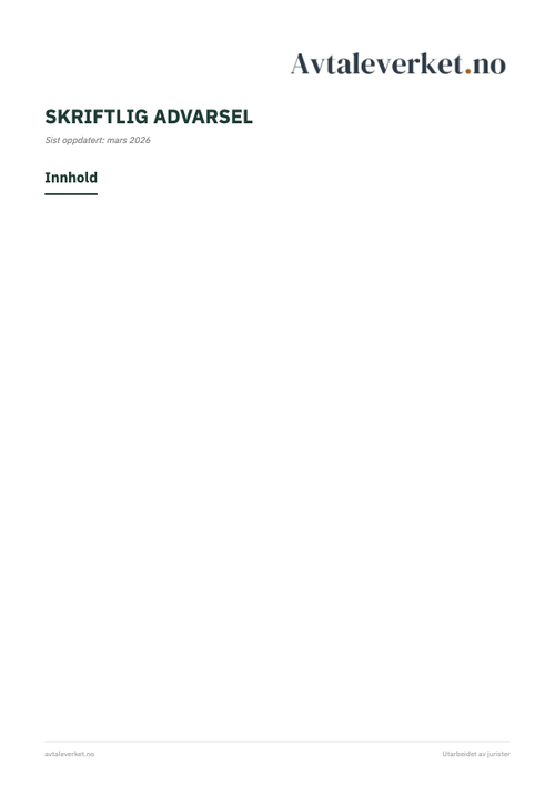 Advarsel til ansatt - forsidebilde