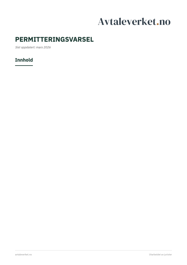 Permitteringsvarsel - forsidebilde