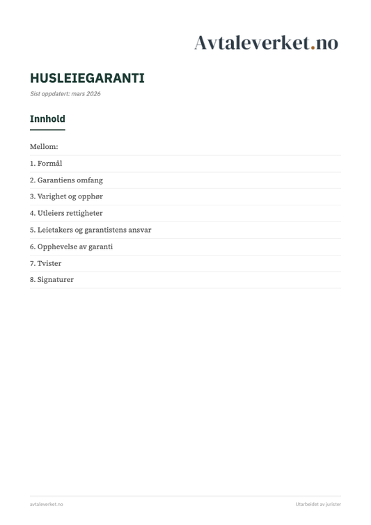 Husleiegaranti - forsidebilde