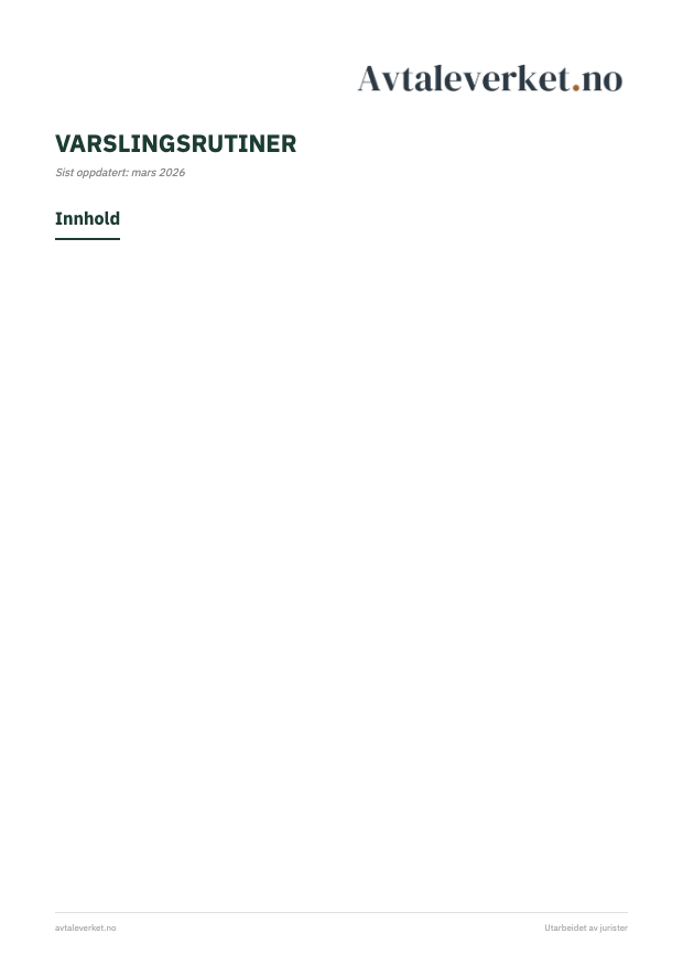 Varslingsrutiner - forsidebilde