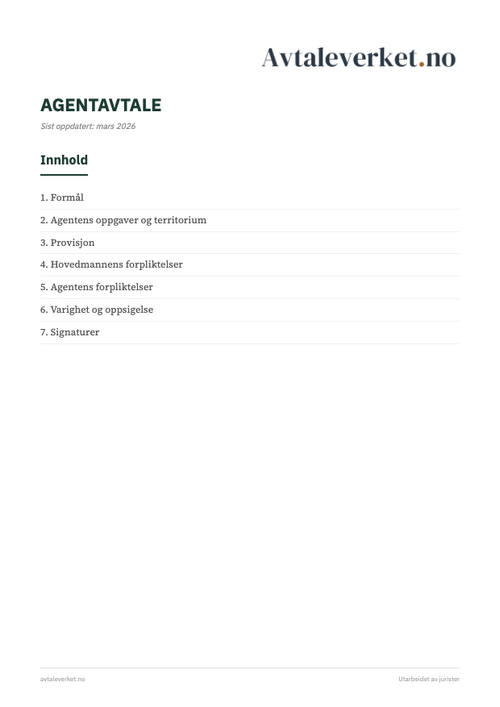 Agentavtale - forsidebilde