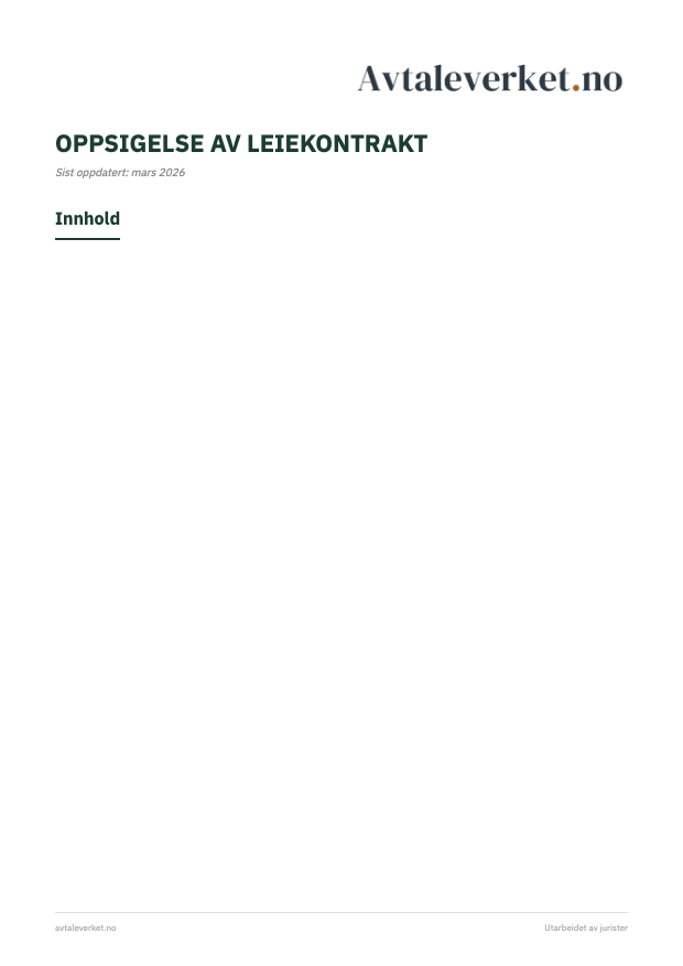 Oppsigelse leiekontrakt - forsidebilde