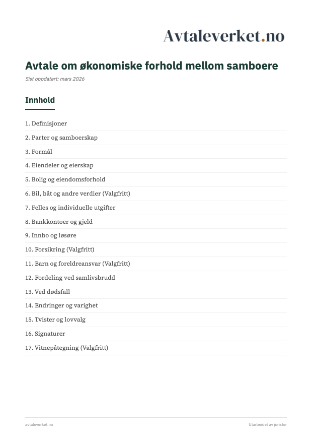 Samboeravtale - forsidebilde