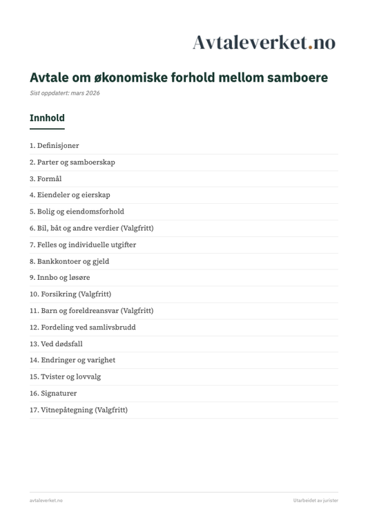 Samboeravtale - forsidebilde