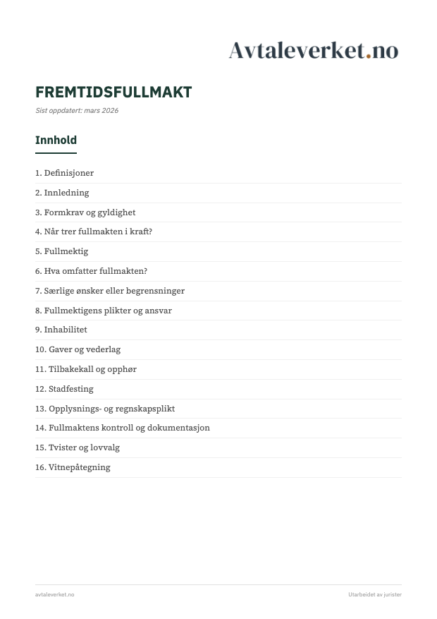 Fremtidsfullmakt - forsidebilde