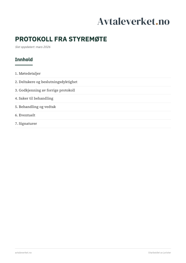 Protokoll styremøte - forsidebilde
