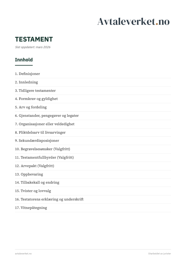 Testament - forsidebilde