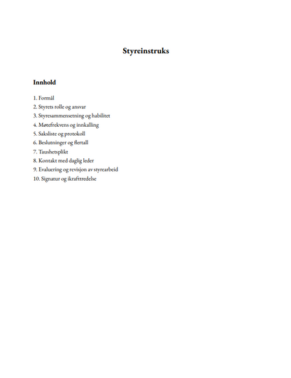Styreinstruks